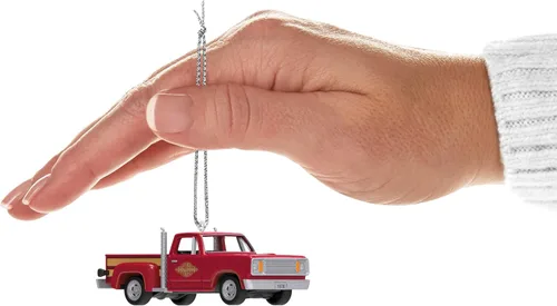 Vista 2 de Hallmark Keepsake Lil' American Trucks Mini adorno de Navidad (1978 Dodge Li'l Red Express Truck) adorno pequeño de 0.75 pulgadas para árbol de mesa