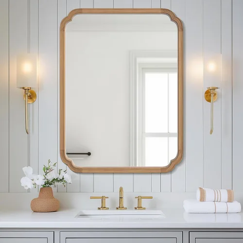 Vista 26 de Espejos de Baño de Madera para Montar en la Pared, 16" x 20" Marco de Madera Rústica Espejos de Pared Decorativos para Sala de Estar o Dormitorio