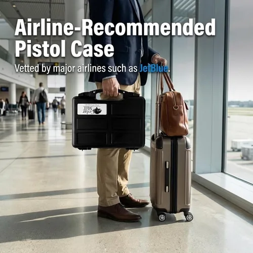 Vista 2 de Cedar Mill Fine Firearms Estuche para pistola aprobado por la TSA - Caja fuerte para pistola y pistola de 0.354 in, revólver - Estuche rígido