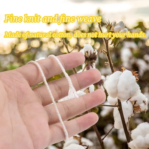 Vista 3 de Cordón de macramé de 0.079 pulgadas, hilo de cuerda de macramé de color de 0.07 pulgadas x 219 yardas, cuerda de algodón natural, 3 hebras para Aqua
