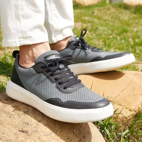 Vista 3 de OrthoComfoot Zapatillas ortopédicas de moda para hombre con soporte de arco cómodos zapatos ortopédicos para fascitis plantar, zapatos de caminar