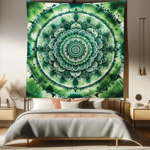 Vista 100 de Ambesonne Tapiz de hongos, atmósfera psicodélica, escena astral estrellada con motivos orientales trippy, decoración de tela para colgar en la pared