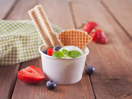 Vista 2 de 100 Pcs 4 Ounce Paper Ice Cream Cups Disposable Dessert Bowls White