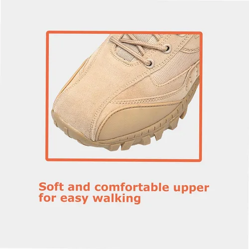 Vista 3 de Botas tácticas militares para hombre, botas de trabajo, botas de desierto, botas duras, botas de senderismo, botas de combate, botas ligeras