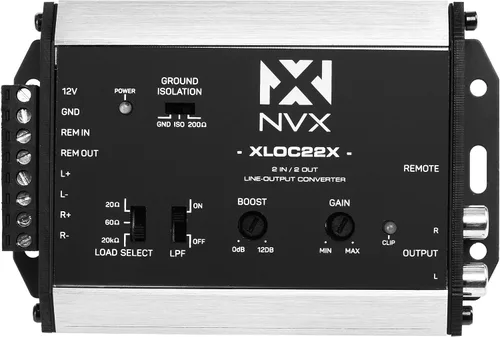 Vista 4 de NVX XLOC22X 2 entradas / 2 salidas Convertidor de salida de línea activa de alto voltaje con ajuste de impedancia