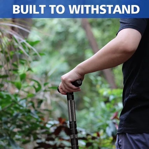Vista 2 de aiGear G2 Tactical Hiking Stick with Multi-Tool, 6-8 Section Walking Staff 6061-T6 Aluminum, Magnesium Fire Starter, Anti-Skid Tip and Convertible