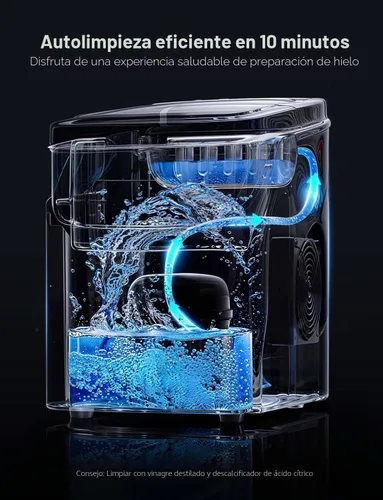 Vista 6 de GoveeLife - Máquina inteligente para hacer hielo de encimera, máquina portátil para hacer hielo con control de voz, 9 cubos de hielo en 6 minutos, 3