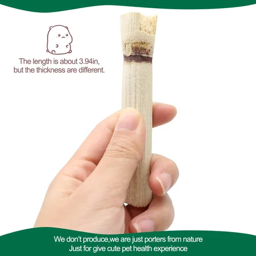 Vista 2 de BWOGUE Bocadillos para mascotas de 10.58 oz, juguete masticable de bambú dulce para ardillas, conejillos de indias, hámster chinchilla
