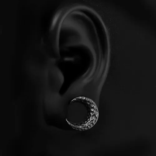 Vista 4 de LADEMAYH 2 tapones para silla de montar de meteorito geniales para mujeres y hombres, aretes expansores de acero inoxidable 316L