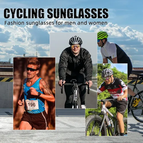 Vista 2 de AUCIP Gafas de sol deportivas para hombres y mujeres para béisbol ciclismo pesca golf ciclismo al aire libre con protección UV polarizada
