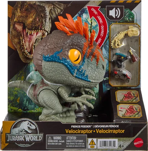 Vista 6 de Mattel Jurassic World Rebirth - Figura de velociraptor feroz