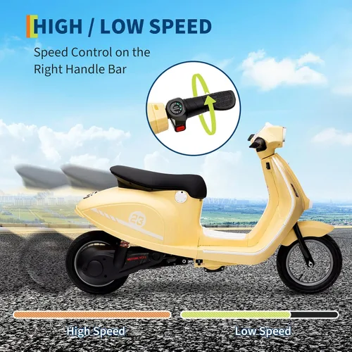 Vista 3 de Motocicleta eléctrica para niños de 24 V, juguete de paseo de 350 W Beige