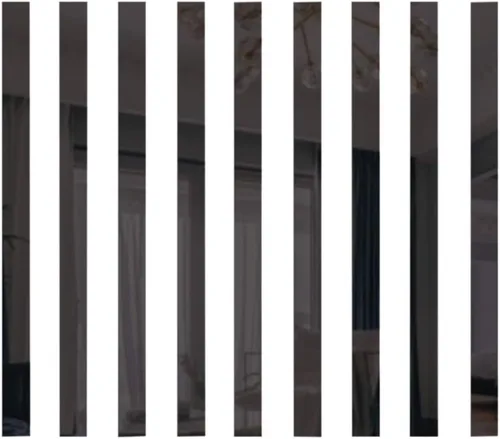 Vista 7 de 10 calcomanías de pared de espejo, diseño a rayas, espejo, azulejos artísticos, decoración de bricolaje autoadhesivas, línea de pared, calcomanías