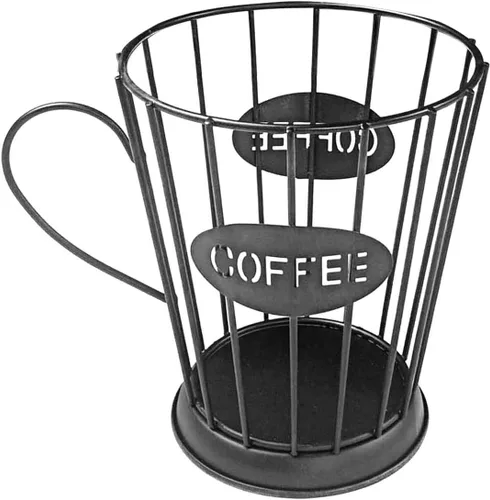 Vista 3 de Owill-home Soporte para cápsulas de café y taza organizadora, soporte de metal para tazas de café expreso, soporte para crema de café, soporte