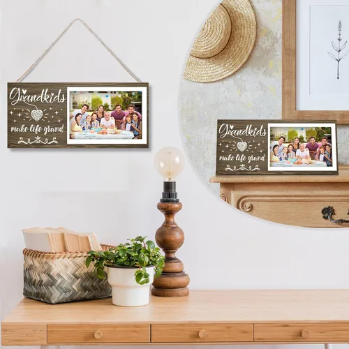 Vista 4 de Marco de fotos para nietos – Marco de fotos para abuelos que hacen la vida un gran regalo para la abuela abuelo de los nietos, centros de mesa, mesa