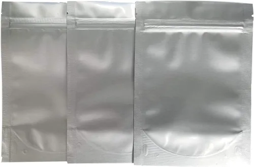 Vista 4 de Bolsas/bolsas resellables de Mylar de pie, 7.5 mil, 5 x 7 x 3 pulgadas, bolsa de refuerzo forrada de aluminio genuino para alimentos a largo plazo