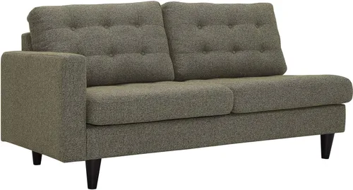 Vista 7 de Sofá esquinero Modway Empress, estilo de mediados de siglo, tapizado de tela en avena, Tela, Celeste