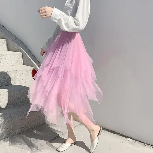 Vista 3 de Bellady Falda de tul para mujer, vestido tutú para salir de noche, falda midi para vestido de boda, fiesta, faldas formales