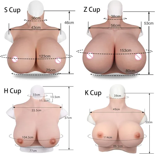 Vista 5 de EQAIWUJIE Huge Silicone Breastplate For Crossdresser breast forms Drag Queen cosplay