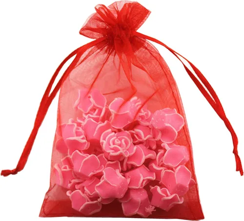 Vista 11 de 8 x 12 pulgadas 100 piezas bolsas con cordón de tela de organza bolsa de regalo de joyería bolsa de caramelo favores de boda B231 (verde manzana)