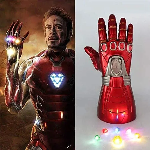 Vista 3 de Aokairuisi Iron Man Infinity Guauntlet Kids Electronic Infinity Guante con imán extraíble Infinity Stones-3 modo Flash