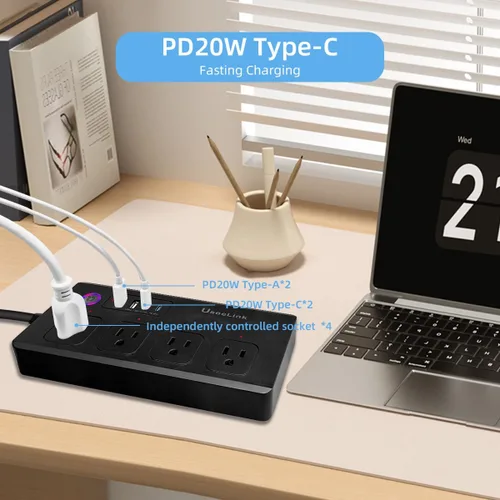 Vista 8 de UseeLink ZigBee Smart Power Strip Plug,ETL Certified,ZigBee Hub Required,Compatible with Alexa, Google Home,Compatible Echo Devices and