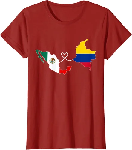 Vista 67 de Camiseta Half Colombian Half Mexican Flag Map DNA Mexico Colombia