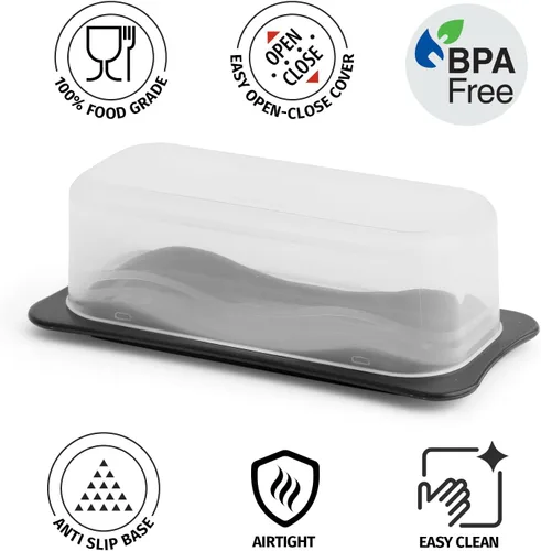 Vista 2 de Signoraware Mantequillera con Tapa - Recipiente Guardamantequilla con Tapa Transparente para Encimera, Refrigerador - Plástico Duradero