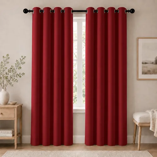 Vista 73 de Cortinas de oscurecimiento de habitación de 45 pulgadas de largo para dormitorio y sala de estar, cortinas térmicas aislantes con ojales
