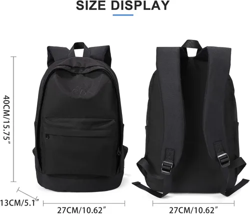 Vista 2 de Mochila escolar ligera, casual, mochila para laptop para hombres y mujeres, mochila de viaje para escuela secundaria, bolsa de libros intermedia