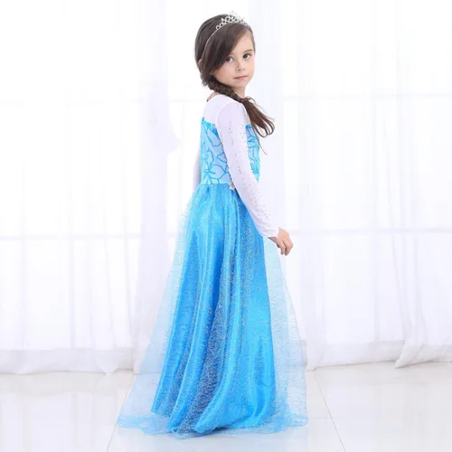 Vista 3 de Plustrong Vestido Elsa para niñas, vestido de princesa, disfraz de Elsa para niña pequeña