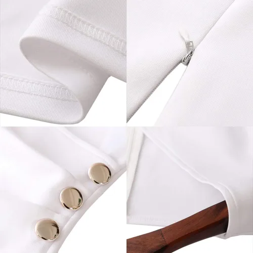 Vista 5 de Lrady - Vestido a media pierna ajustado con cuello en V profundo para mujer