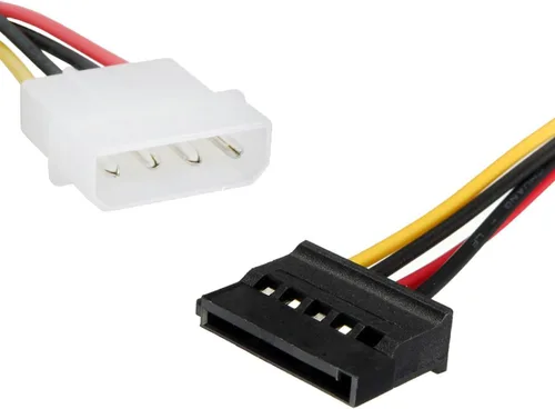 Vista 2 de Conector de fuente de alimentación de 4 pines a cable adaptador hembra SATA de 15 pines - 6 pulgadas