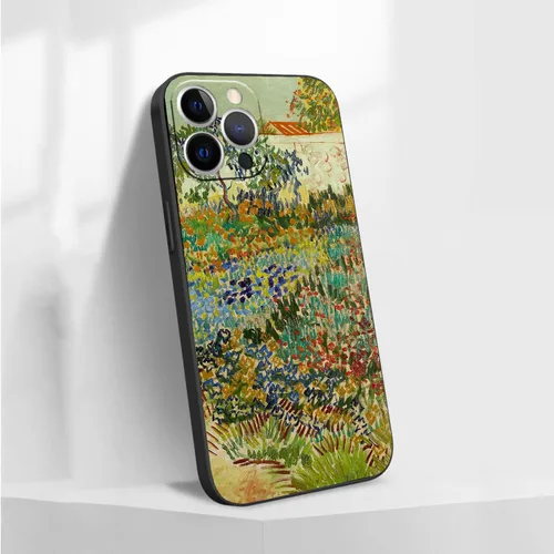 Vista 3 de Van Gogh Art - Funda para iPhone 13 Pro Max, diseño de jardín floreciente con camino, funda delgada a prueba de golpes para iPhone 13 Pro Max
