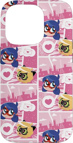 Vista 17 de Miraculous Ladybug Chibi Collection Mensaje para Cat Noir Funda para iPhone 17