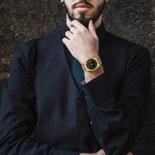 Vista 5 de BUREI Reloj automático para hombre, con fecha, pulsera de acero inoxidable, pulsera ajustable para hombre