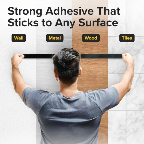 Vista 5 de Cinta magnética súper adhesiva (3.3 pies x 1/2 pulgada / 3.3 ft x 0.5 in) - Tira magnética fuerte con respaldo adhesivo para bricolaje