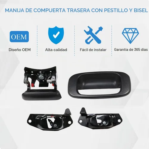 Vista 4 de Kit de Reparación de Herrajes de Compuerta Trasera de Repuesto para Chevrolet Chevy Silverado GMC Sierra 1999-2006 Incluyendo Manija, Bisel