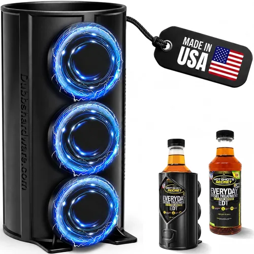 Vista 17 de Soporte magnético para aditivos diésel, compatible con aditivo diésel Hot Shots, botella de doble cuello de 16 onzas, imanes resistentes, fabricado