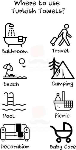 Vista 6 de Toalla de baño turca, 100% algodón, 71 x 39 pulgadas, beige arpa