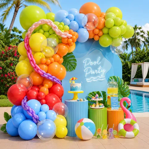 Vista 18 de Kit de arco de globos de baloncesto, kit de guirnalda de globos naranja y negro plateado con globos de estrella en explosión, kit de globos Tema