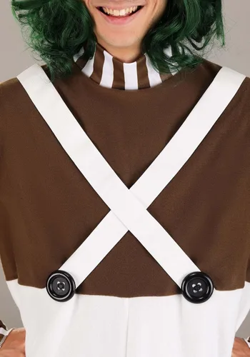 Vista 4 de Willy Wonka - Disfraz de Oompa Loompa para adultos
