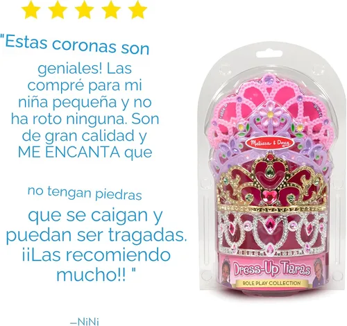 Vista 6 de Melissa & Doug Tiaras para jugar a disfrazarse (4 piezas).