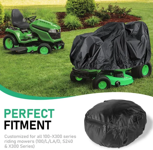 Vista 2 de LP93917 Cubierta de tractor de césped para John Deere 100-X300 Series Tractores Cubierta protectora resistente al agua para tractores John Deere