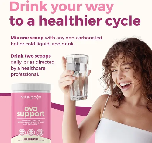 Vista 6 de VITA-PCOS Suplemento de mio-inositol y D-Chiro inositol para mujeres – Suplementos de fertilidad de suministro de 90 días para mujeres, suplementos