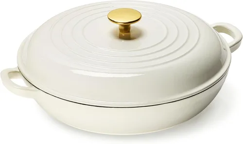 Vista 9 de CAROTE Utensilios de cocina de hierro fundido esmaltado de 3.4QT, sartén