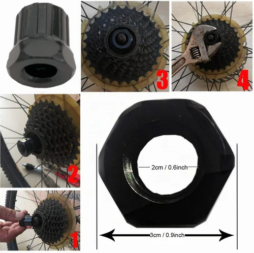 Vista 4 de YOUHO Extractor de manivela de bicicleta, kit de herramientas de reparación de llaves extractoras de manivela, cadena de rueda libre, herramienta