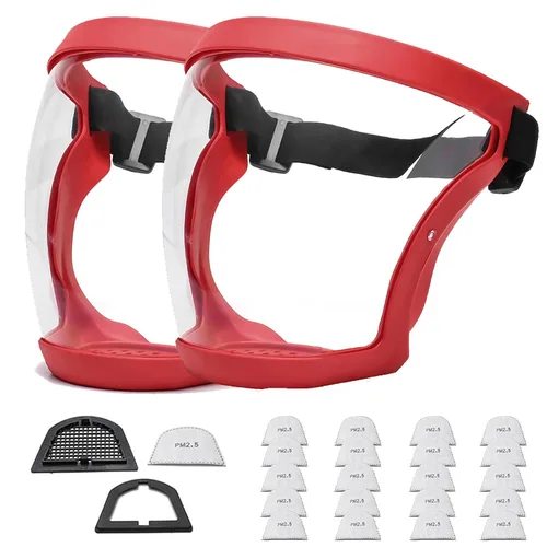 Vista 15 de Escudos activos antivaho de cara completa Protección de expresión visible, transparente, transpirable, cómodo, para adultos, reutilizable