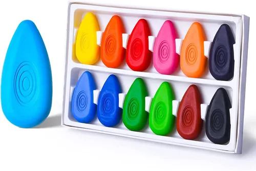 Vista 9 de Four Candies Crayones para niños de 12 colores, no tóxicos, lavables, para niños pequeños de 1 a 3, irrompible y fácil agarre en forma de gota
