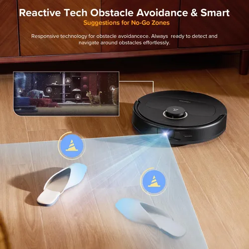 Vista 10 de roborock Qrevo S5V Robot Aspiradora y Trapeador, Trapeado de Borde FlexiArm, Succión de 12,000Pa, Sistema Dual Cero Enredos, Evitación Inteligente